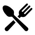 Fork and spoon vector icon Royalty Free Stock Photo